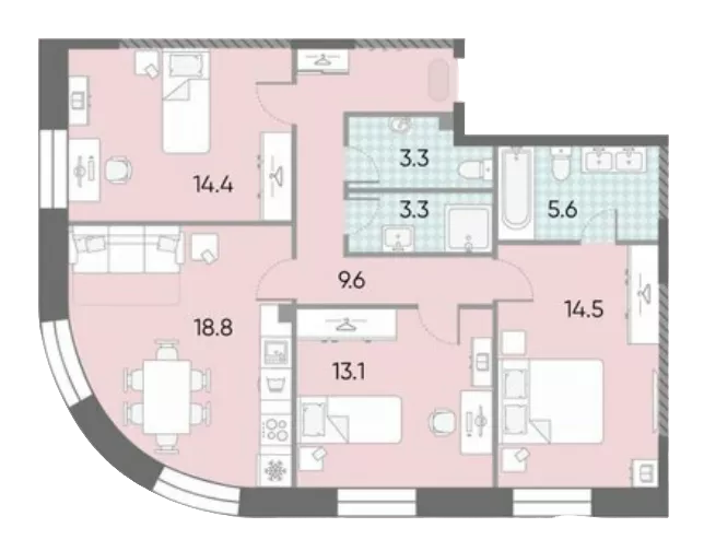 3 комнатные квартиры в ЖК ЗИЛАРТ по цене со скидкой от застройщика ЛСР