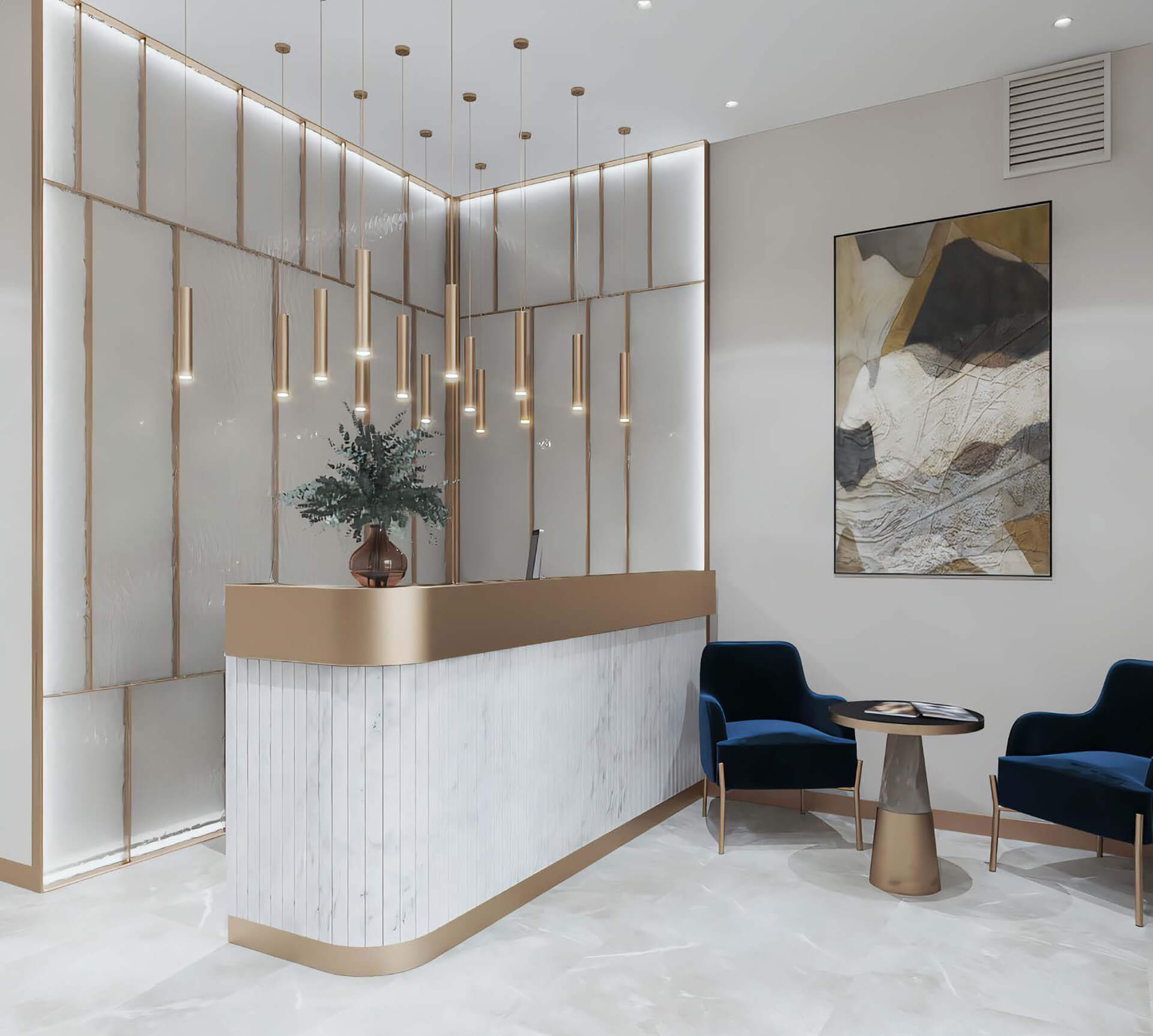 Лобби и входная группа жилого комплекса